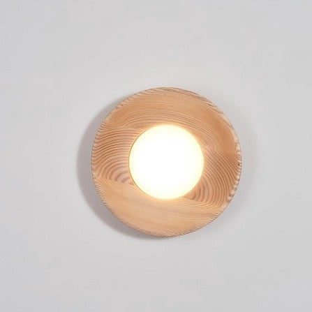 Moderne runde Holz-Deckenleuchte