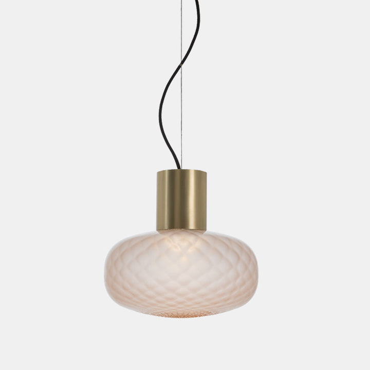 Glas Pilz Tischlampe mit dekorativem Sockel