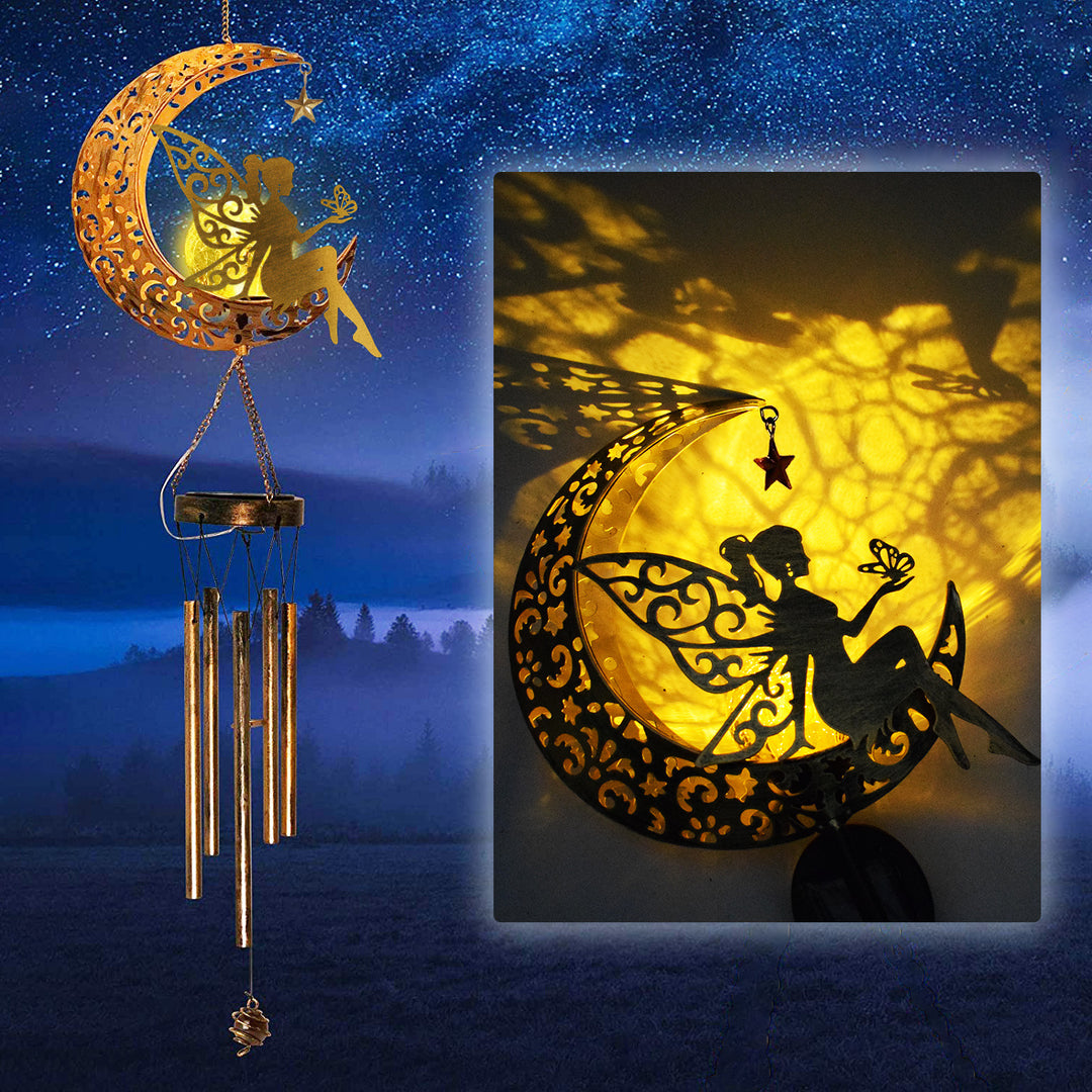 Hängende Flamingo Solar LED Windspiel mit Knackglas-Globus