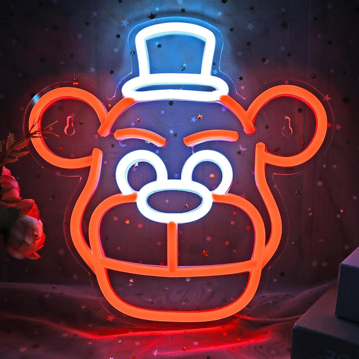 Niedliche Cartoon-Pilz Neon-LED-Wandleuchte mit acryl Rücken