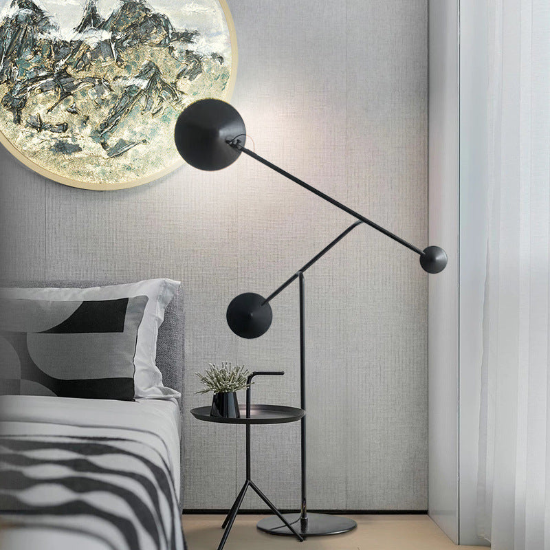 Moderne verstellbare Bogen-Stehlampe mit doppelten Kugeln