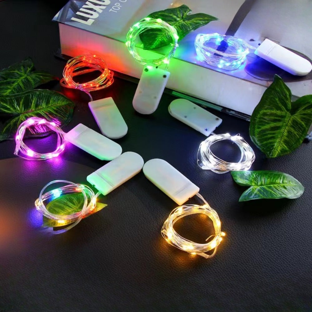 Batteriebetriebene LED Kupferdraht Feenlichter Set mit Steck-Batteriepack
