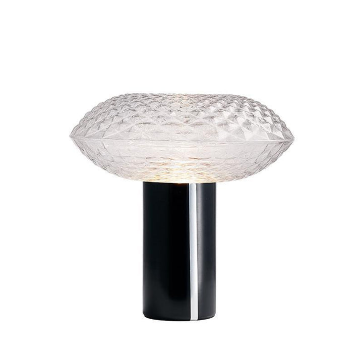 Dekorative Glas-Tischlampe mit geometrischem Design