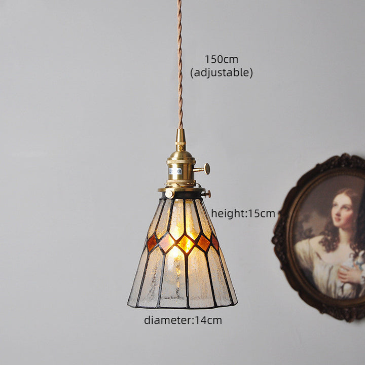 Verstellbare Vintage Glas Pendelleuchte