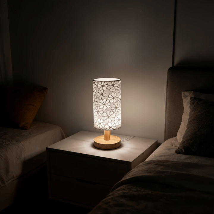 USB-betriebene Tischlampe mit floralem Muster