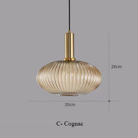 Geripptes Glas Pendelleuchte
