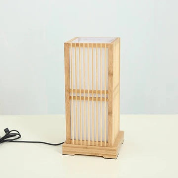 Tatami Japanische Nachttischlampe mit Holz-Bambusschirm