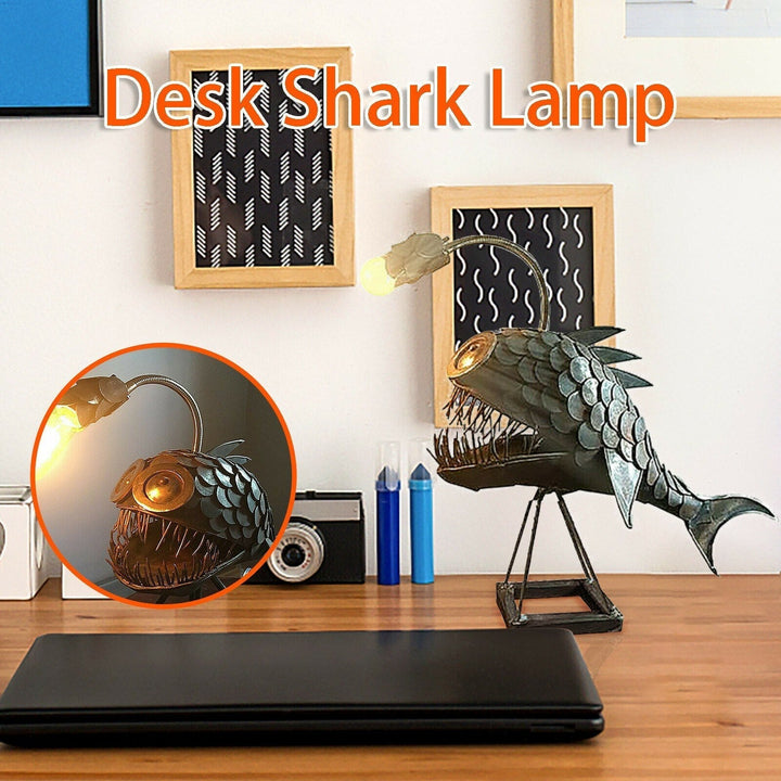 Retro Tischlampe Anglerfisch Licht mit Flexibler Lampenkopf Künstlerische Tischlampen für Zuhause Bar Café Heim Kunst Dekorative Ornamente