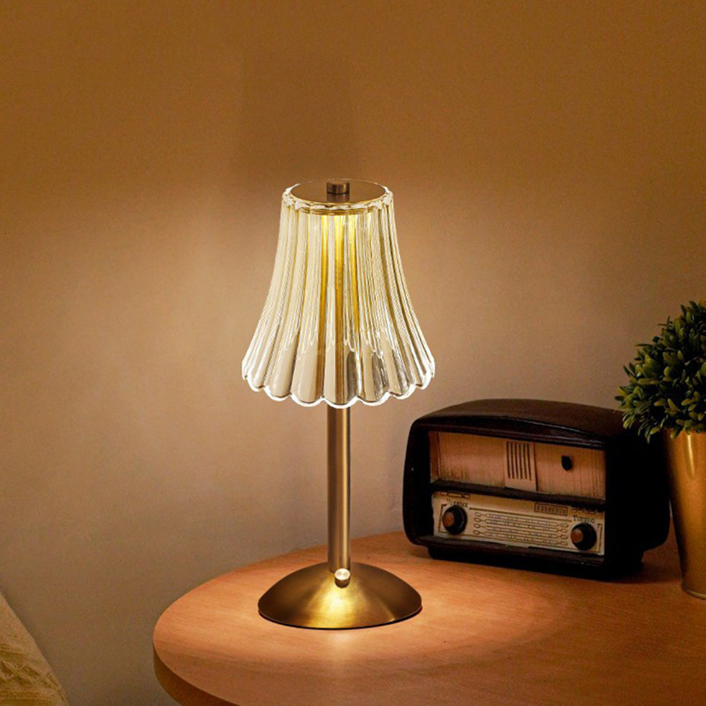 AuraLux – Luxuriöse goldene Kristall-Tae-Lampe mit Touch-Steuerung und Dimmae-LED-Beleuchtung