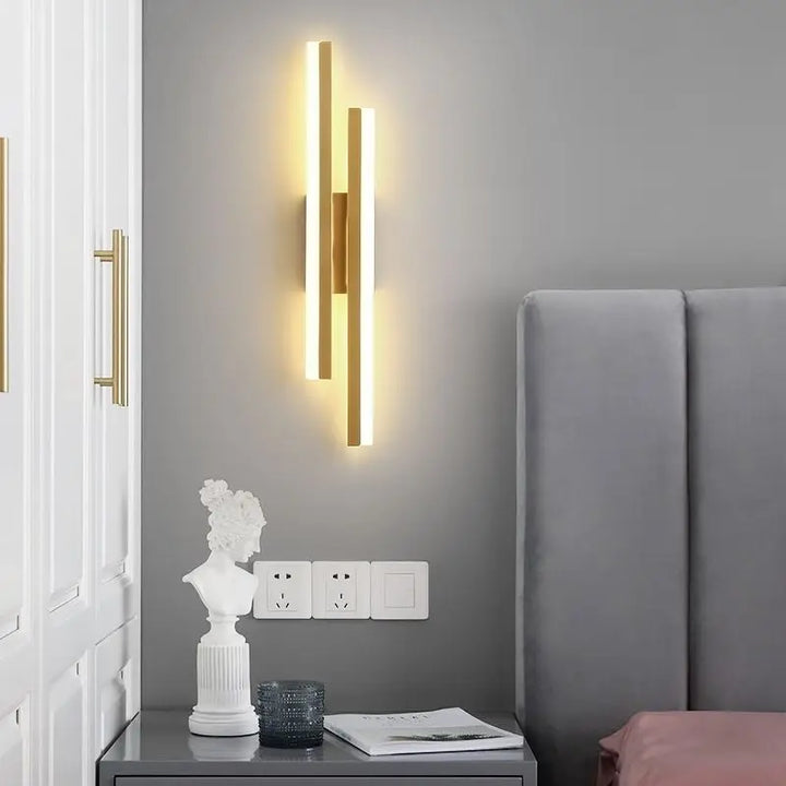 Moderne LED Wandleuchte: Schwarz/Gold Acryl Raumdekoration Licht