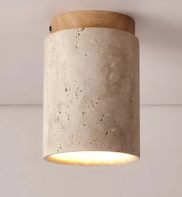 ZenElegance Wabi Sabi Luxus Deckenbeleuchtung - Natur Travertin LED