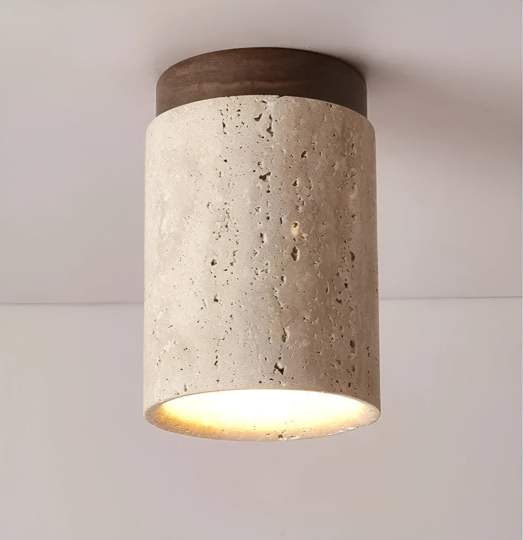 ZenElegance Wabi Sabi Luxus Deckenbeleuchtung - Natur Travertin LED