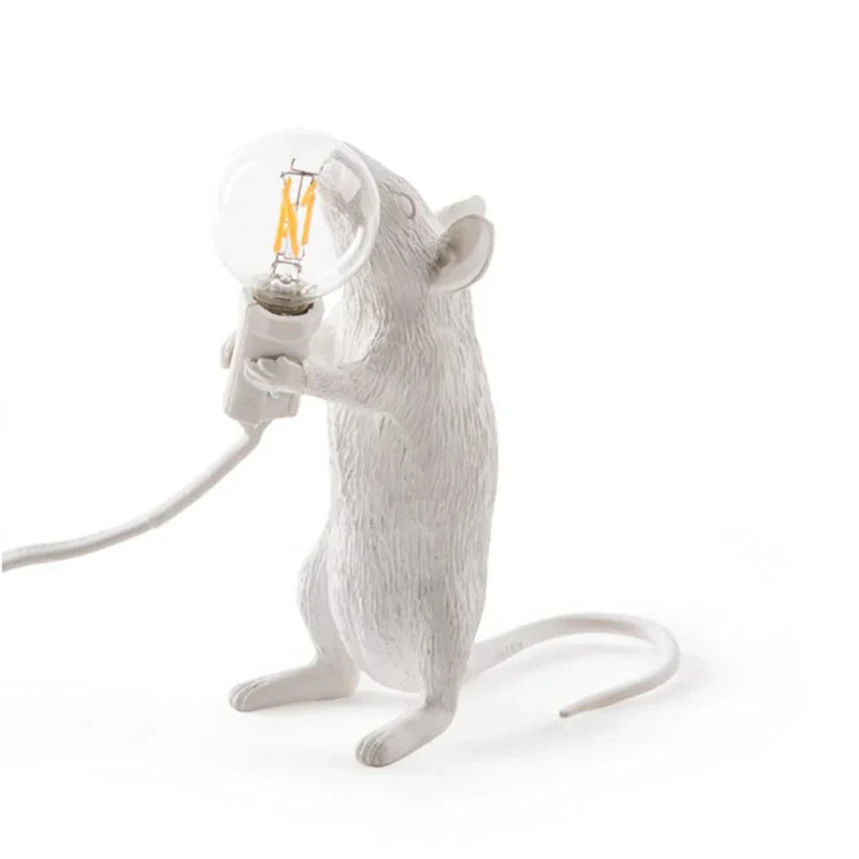Moderne LED Tier Tischlampen: Resin Ratte, Katze und Eichhörnchen Nachtlichter