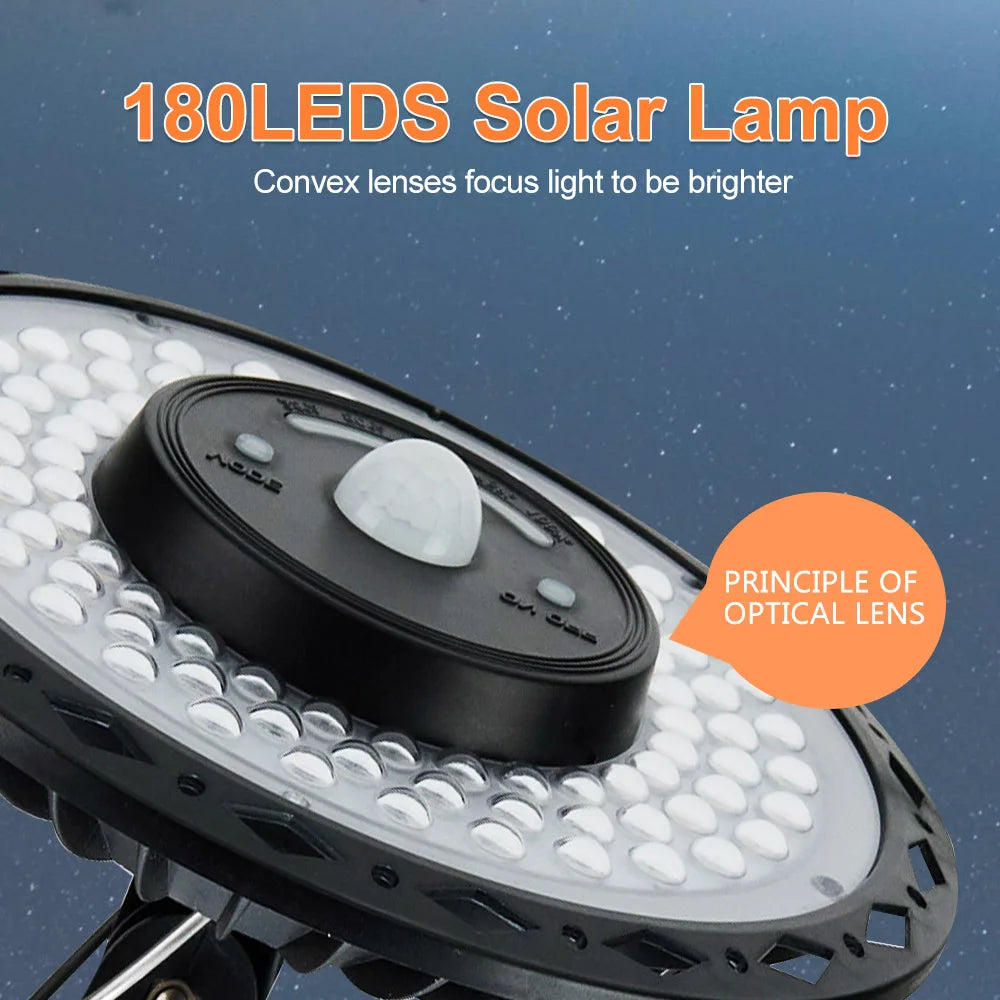 228 LED Solar Deckenleuchte | 360° Lichtwinkel | Mit Fernbedienung & Bewegungsmelder | 4400mAh Batterie