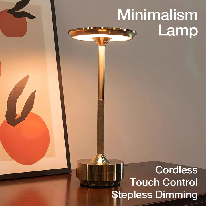 Kabellose wiederaufladbare moderne Aura-Tischlampe mit Touch-Steuerung | Drahtloses LED-Licht für moderne Beistelltische und Bürotische | Minimalistische Tischlampe
