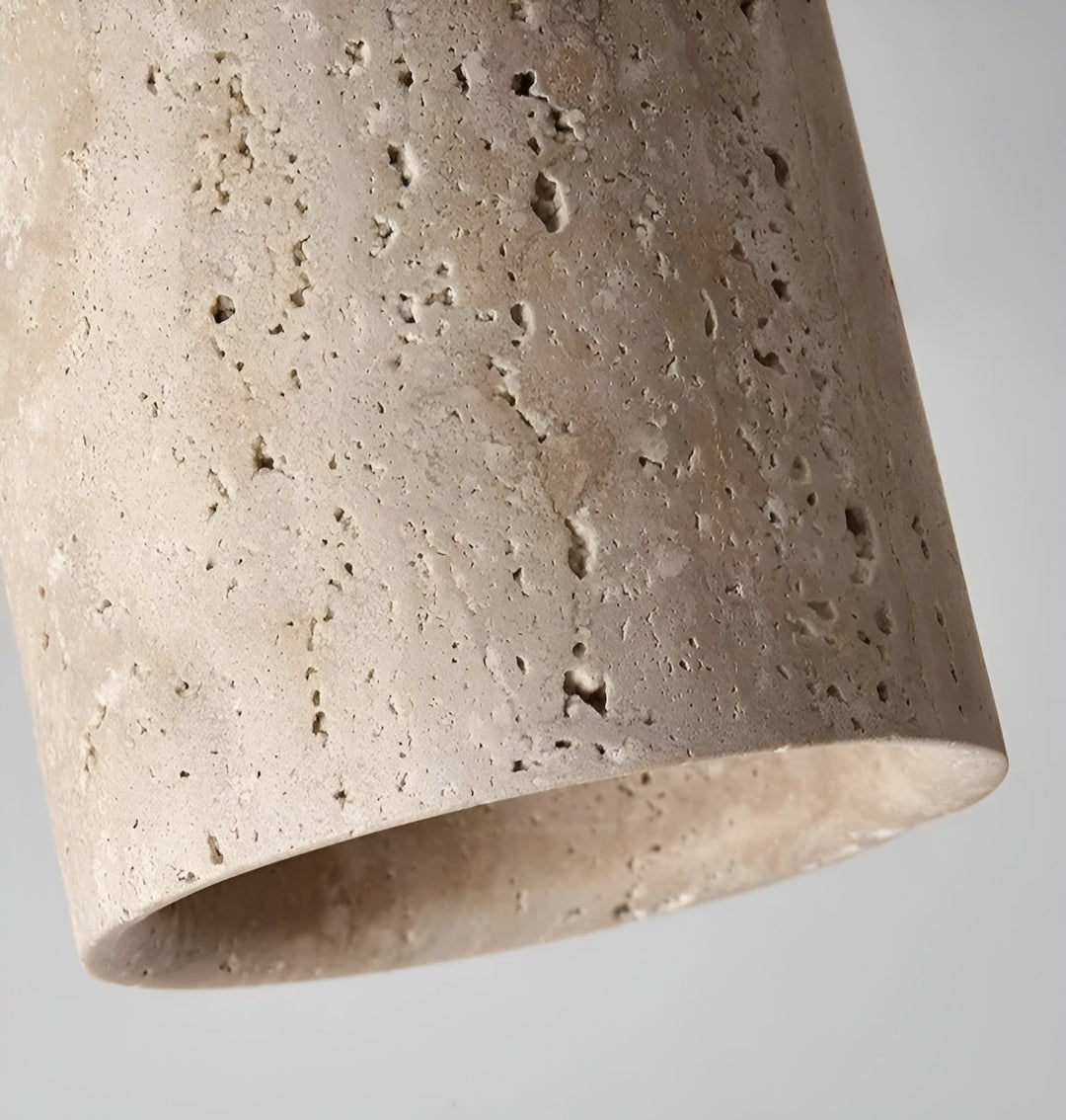 ZenElegance Wabi Sabi Luxus Deckenbeleuchtung - Natur Travertin LED