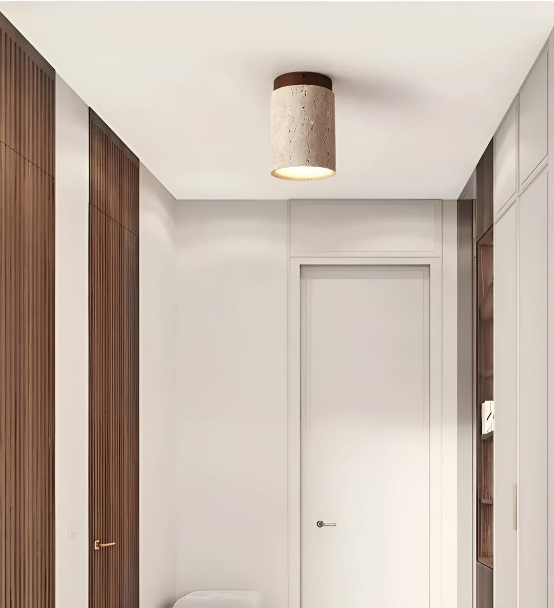 ZenElegance Wabi Sabi Luxus Deckenbeleuchtung - Natur Travertin LED