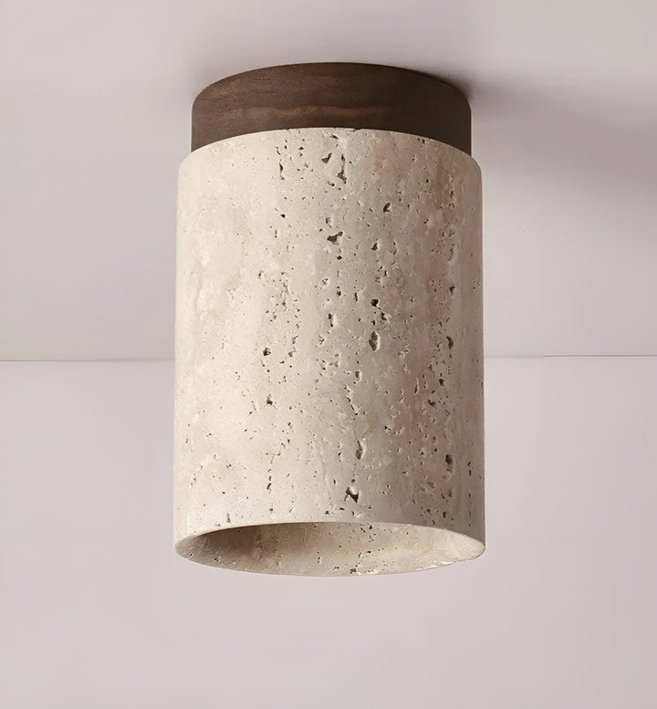 ZenElegance Wabi Sabi Luxus Deckenbeleuchtung - Natur Travertin LED