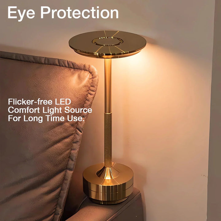Kabellose wiederaufladbare moderne Aura-Tischlampe mit Touch-Steuerung | Drahtloses LED-Licht für moderne Beistelltische und Bürotische | Minimalistische Tischlampe