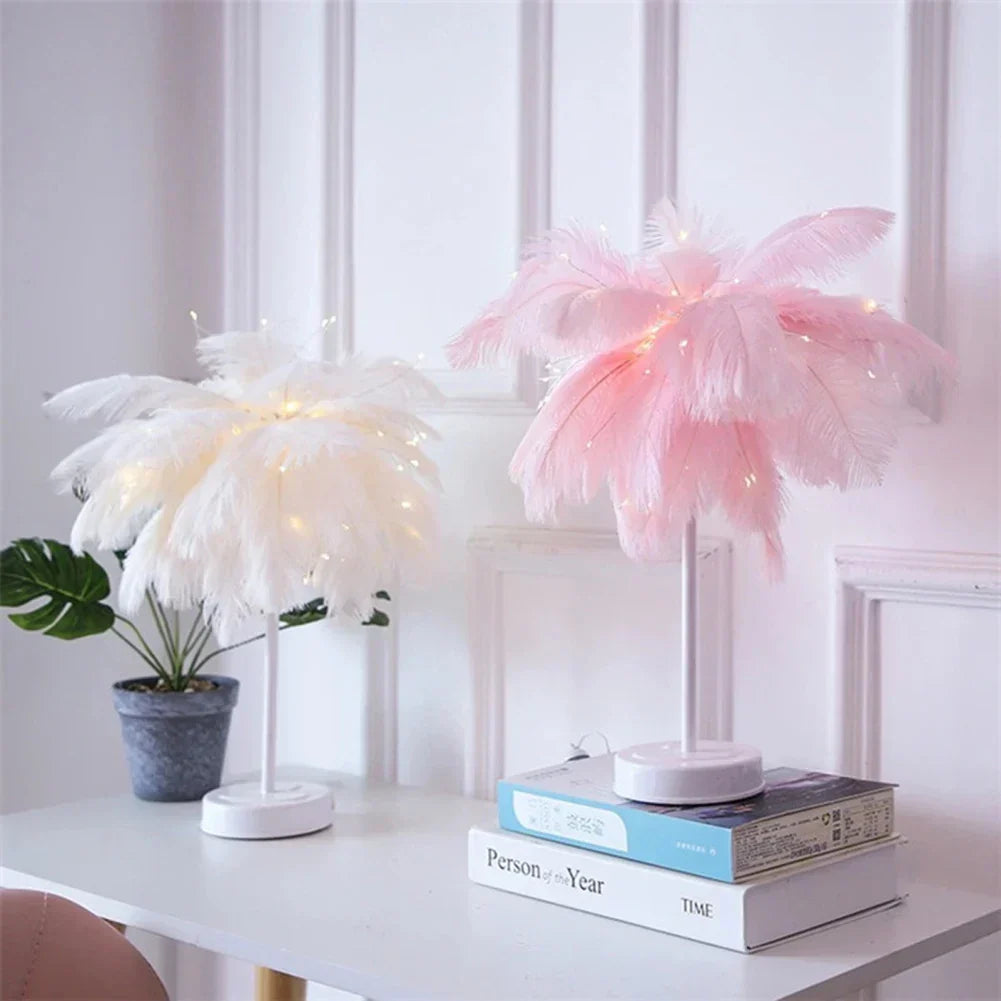 LED Frühlings-Tischlampe Nachttischlicht USB-betrieben Fernbedienung Nachttischlampen
