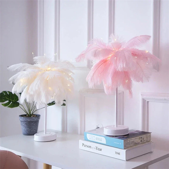 LED Frühlings-Tischlampe Nachttischlicht USB-betrieben Fernbedienung Nachttischlampen