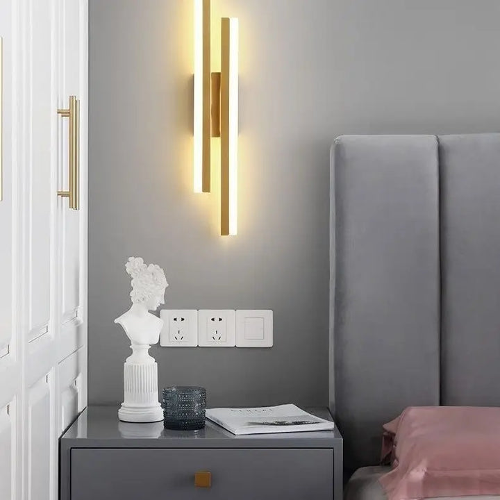 Moderne LED Wandleuchte: Schwarz/Gold Acryl Raumdekoration Licht