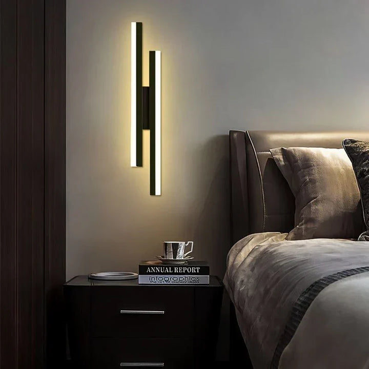 Moderne LED Wandleuchte: Schwarz/Gold Acryl Raumdekoration Licht