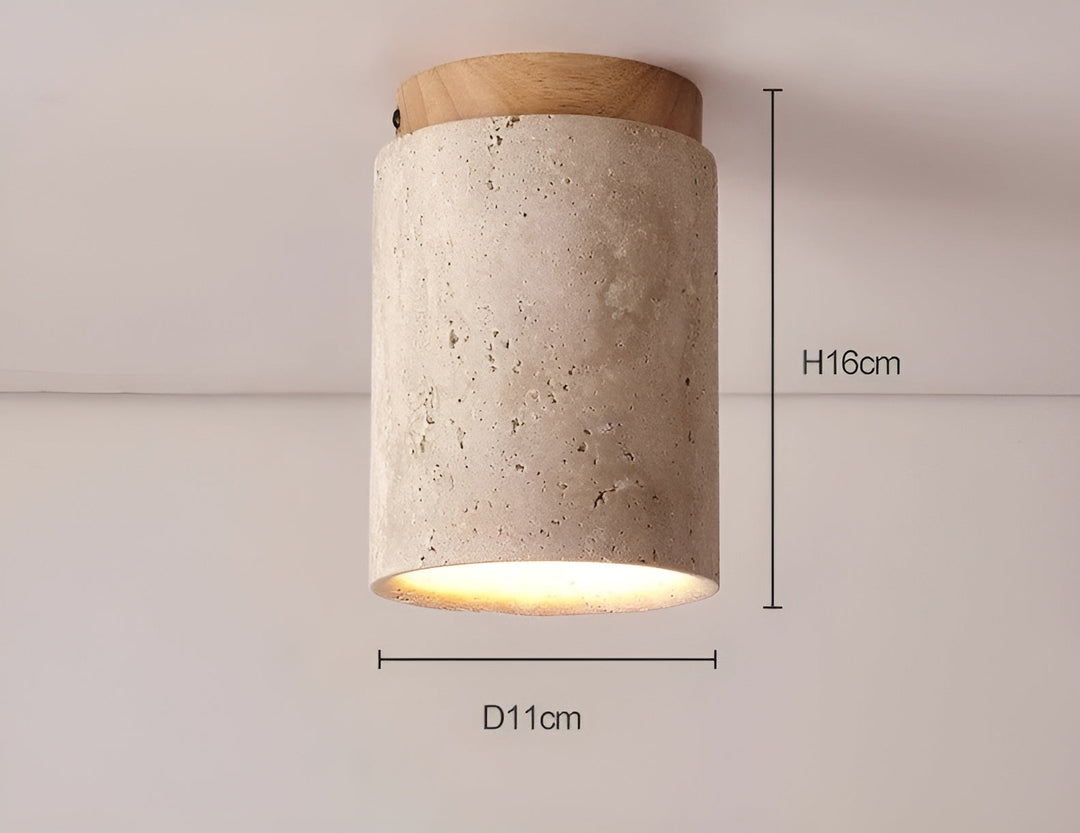 ZenElegance Wabi Sabi Luxus Deckenbeleuchtung - Natur Travertin LED