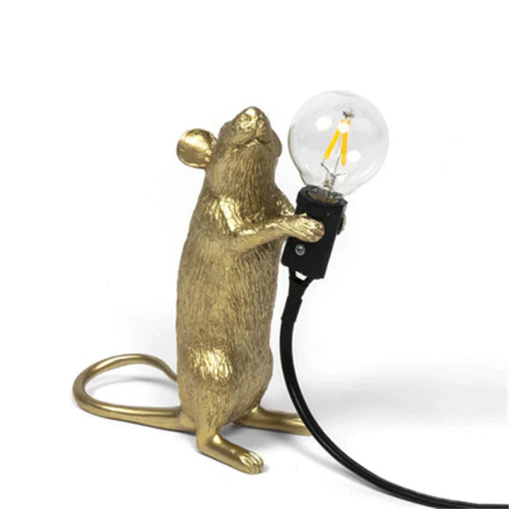 Moderne LED Tier Tischlampen: Resin Ratte, Katze und Eichhörnchen Nachtlichter