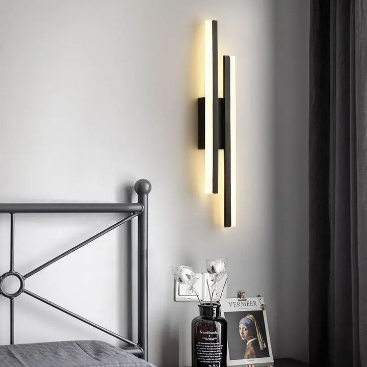 Moderne LED Wandleuchte: Schwarz/Gold Acryl Raumdekoration Licht
