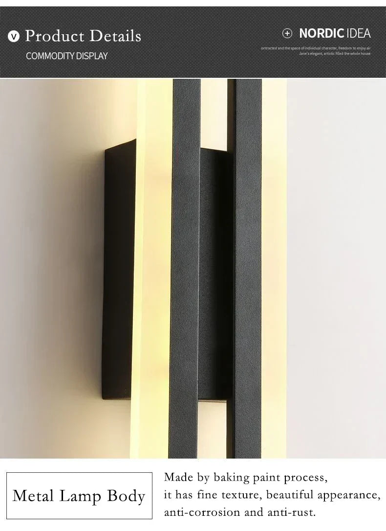 Moderne LED Wandleuchte: Schwarz/Gold Acryl Raumdekoration Licht