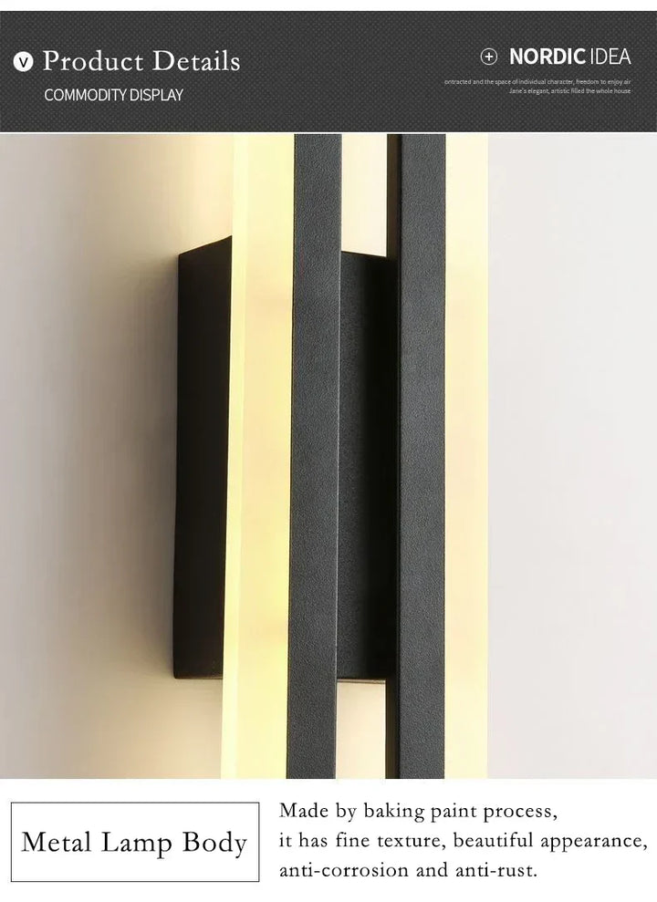 Moderne LED Wandleuchte: Schwarz/Gold Acryl Raumdekoration Licht