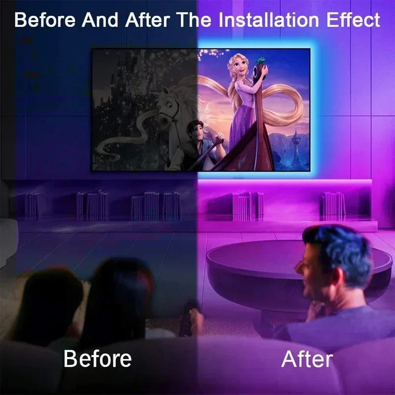 USB RGB LED Streifenlichter mit App-Steuerung für Raum- & TV-Hintergrundbeleuchtung Deko