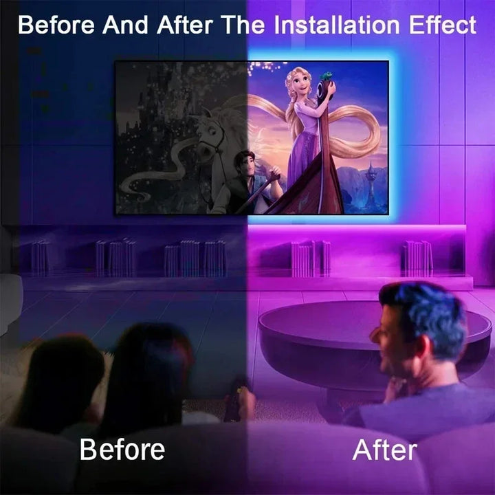 USB RGB LED Streifenlichter mit App-Steuerung für Raum- & TV-Hintergrundbeleuchtung Deko