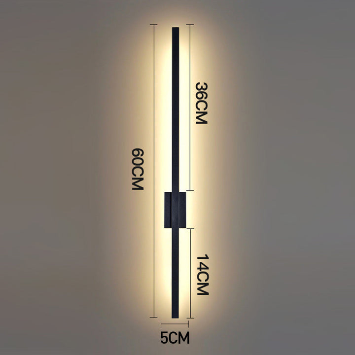 Industrielle Minimalistische Lange LED Eisen Wandlampen für zeitgenössische Wohnzimmerdekoration und stilvolle Beleuchtung