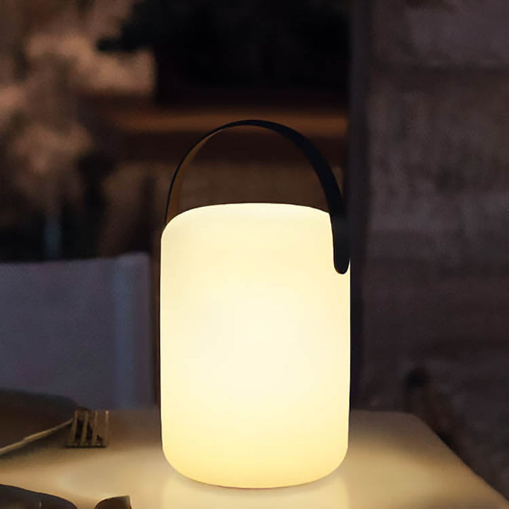 Moderne Einfachheit Plastik Rund Quadrat Hand LED Tischlampe für Außenpatio