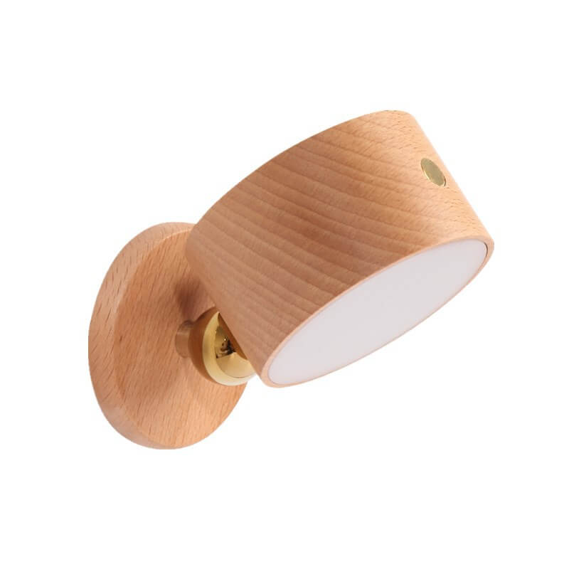 Einfache Holz USB wiederaufladbare Touch-Magnet LED Nachtlicht Wand sconces Lampe