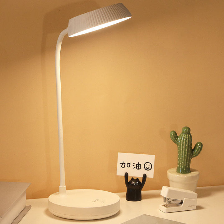 Nordische minimalistische runde LED-Touch-Schreibtischlampe mit Augenschutz und USB-Anschluss