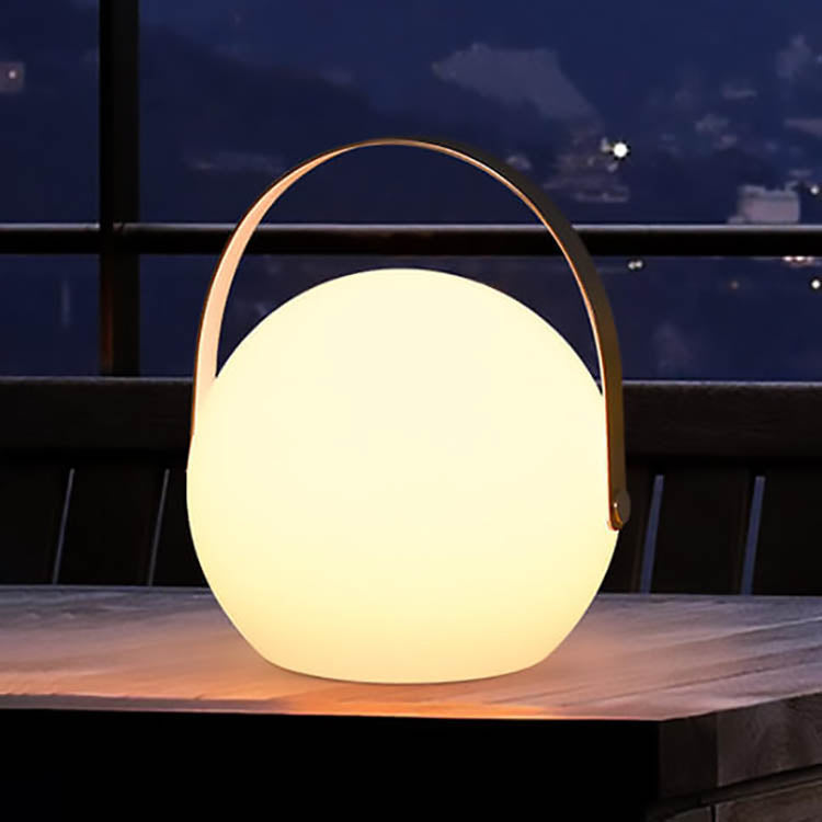 Moderne Einfachheit Plastik Rund Quadrat Hand LED Tischlampe für Außenpatio