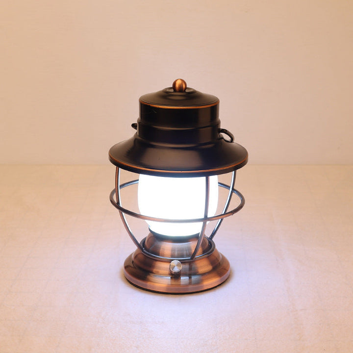 Traditionelles Bauernhaus Wasserdichte Wiederaufladbare Eisen Acryl Zylinder LED Tischlampe Für Unterhaltungsraum