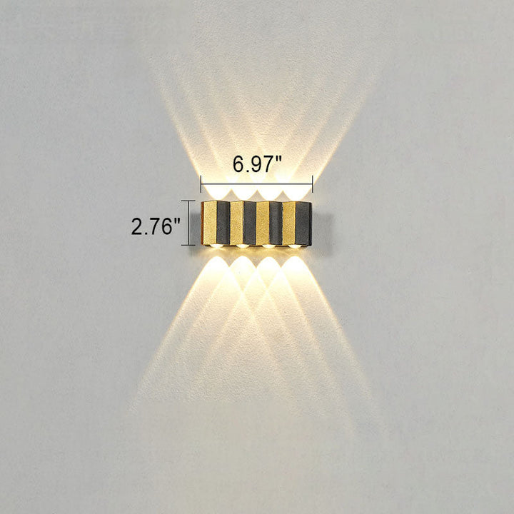 Moderne Licht Luxus Gold Aluminium Außen Wasserdicht Terrasse LED Wandlicht Lampe