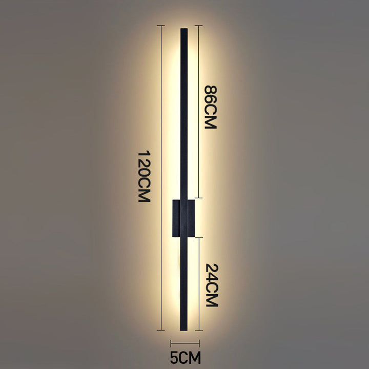 Industrielle Minimalistische Lange LED Eisen Wandlampen für zeitgenössische Wohnzimmerdekoration und stilvolle Beleuchtung