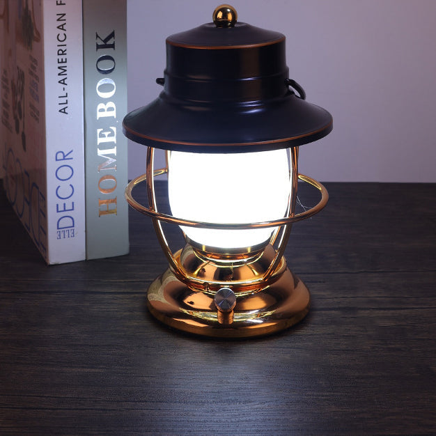 Traditionelles Bauernhaus Wasserdichte Wiederaufladbare Eisen Acryl Zylinder LED Tischlampe Für Unterhaltungsraum