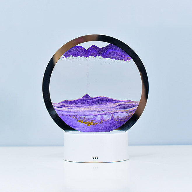 Kreative Runde Sanduhr Quicksand 3D LED Nachttischlampe Tischlampe