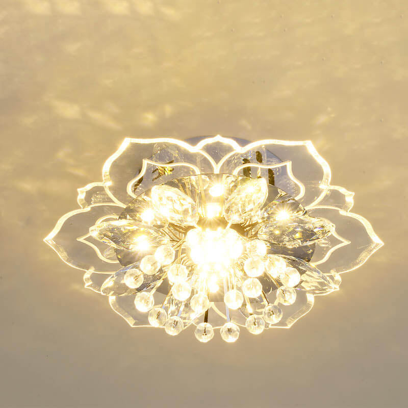 GlowPetal LED Kristall Deckenleuchte | Blumenförmig | Modernes Design | Energiesparend | Dekorative Beleuchtung