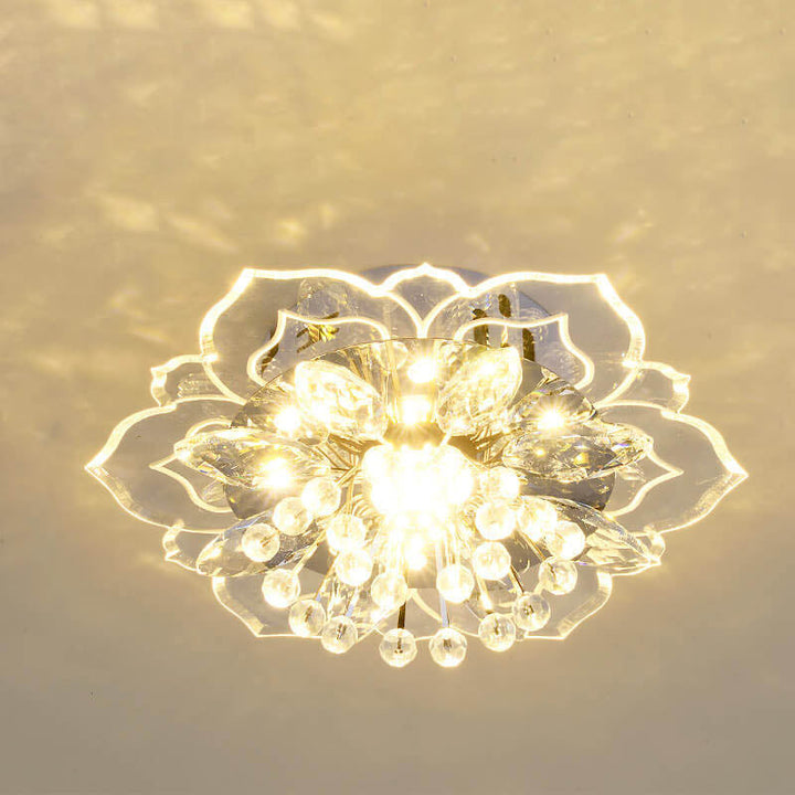 GlowPetal LED Kristall Deckenleuchte | Blumenförmig | Modernes Design | Energiesparend | Dekorative Beleuchtung
