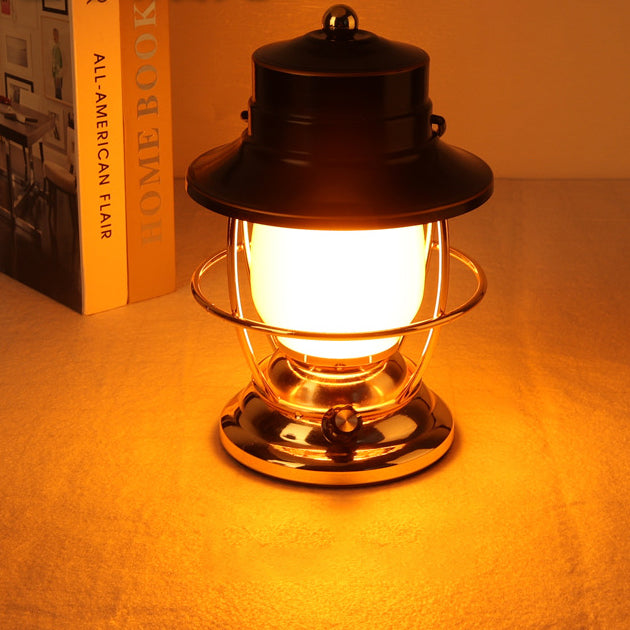 Traditionelles Bauernhaus Wasserdichte Wiederaufladbare Eisen Acryl Zylinder LED Tischlampe Für Unterhaltungsraum