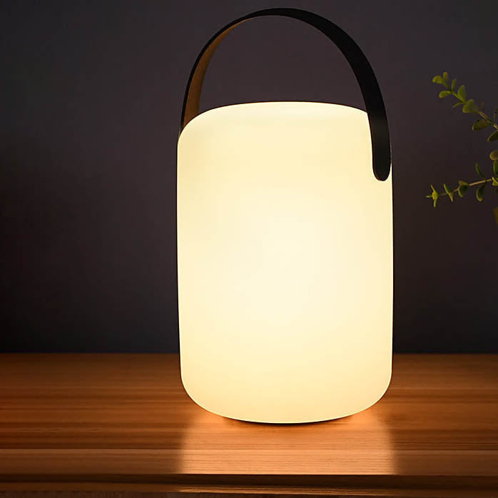 Moderne Einfachheit Kunststoff Runde Square Hand LED Tischlampe Für Outdoor Patio