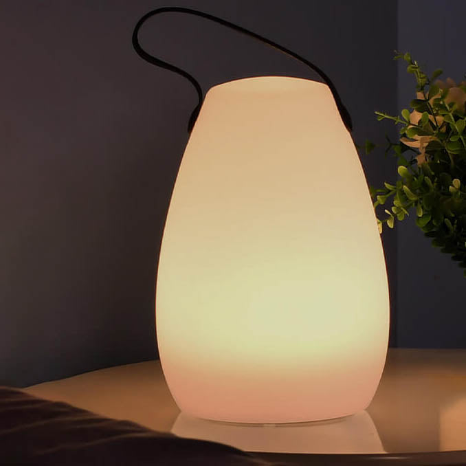 Moderne Einfachheit Plastik Rund Quadrat Hand LED Tischlampe für Außenpatio