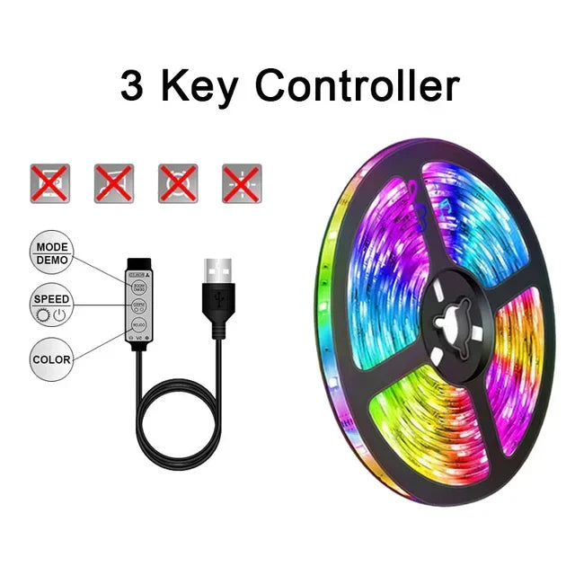 USB RGB LED Streifenlichter mit App-Steuerung für Raum- & TV-Hintergrundbeleuchtung Deko